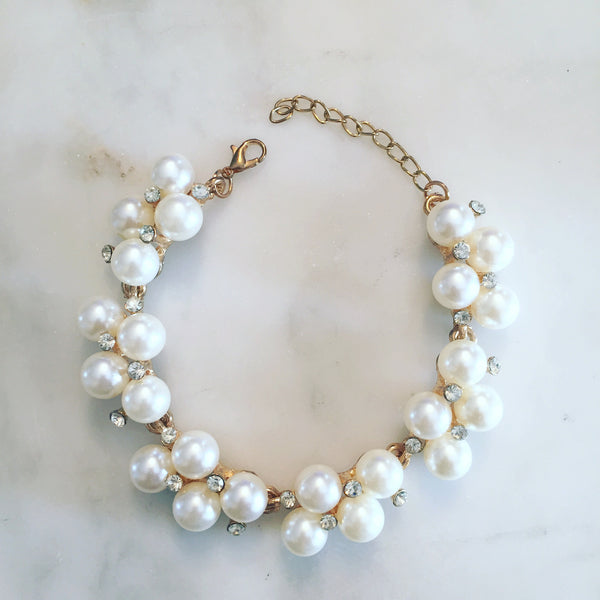 Pearl cluster bracelet discount