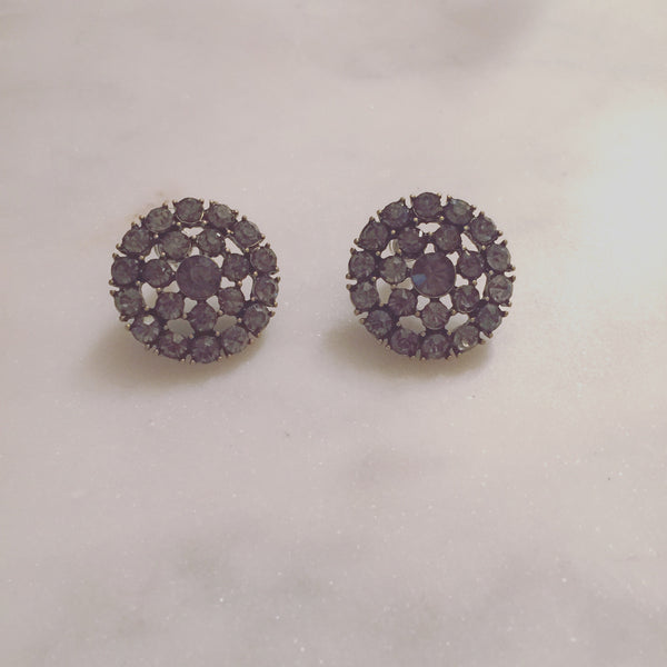 BEJEWELED GREY STUDS - Purple Lily