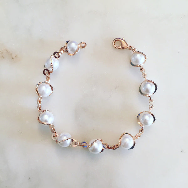 ROSE GOLD PEARL BRACELET - Purple Lily