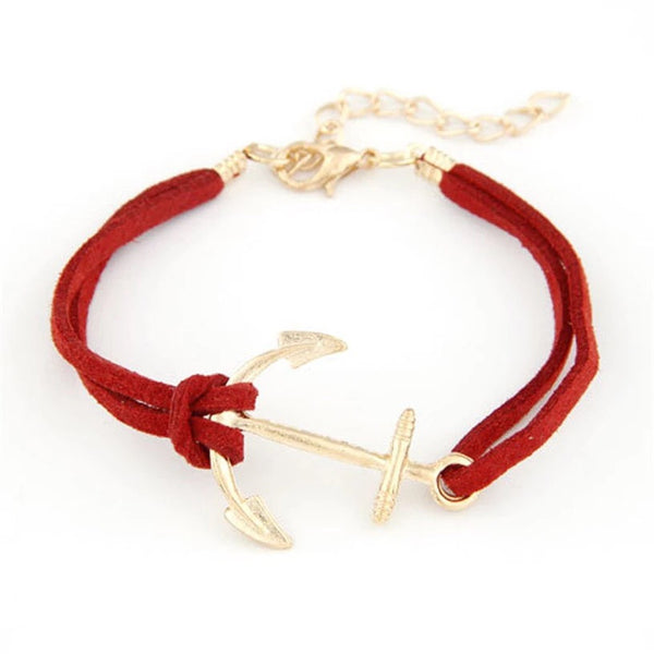 RED GOLD ANCHOR BRACELET - Purple Lily