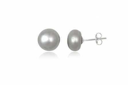 GREY NATURAL PEARL STUDS - Purple Lily