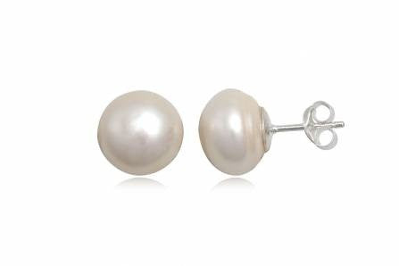WHITE PEARL STUDS (LARGE) - Purple Lily