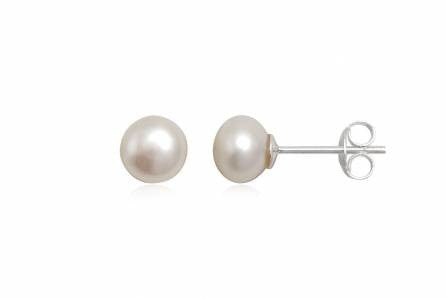 WHITE MINI PEARL STUDS - Purple Lily