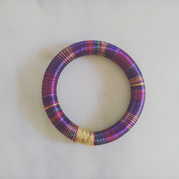 HANDWOVEN PURPLE THREAD BANGLE - Purple Lily