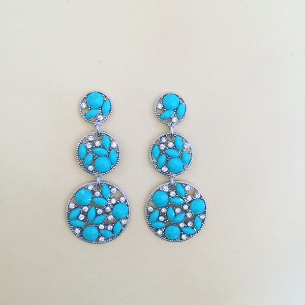 THREE TIER TURQUOISE DROPS - Purple Lily